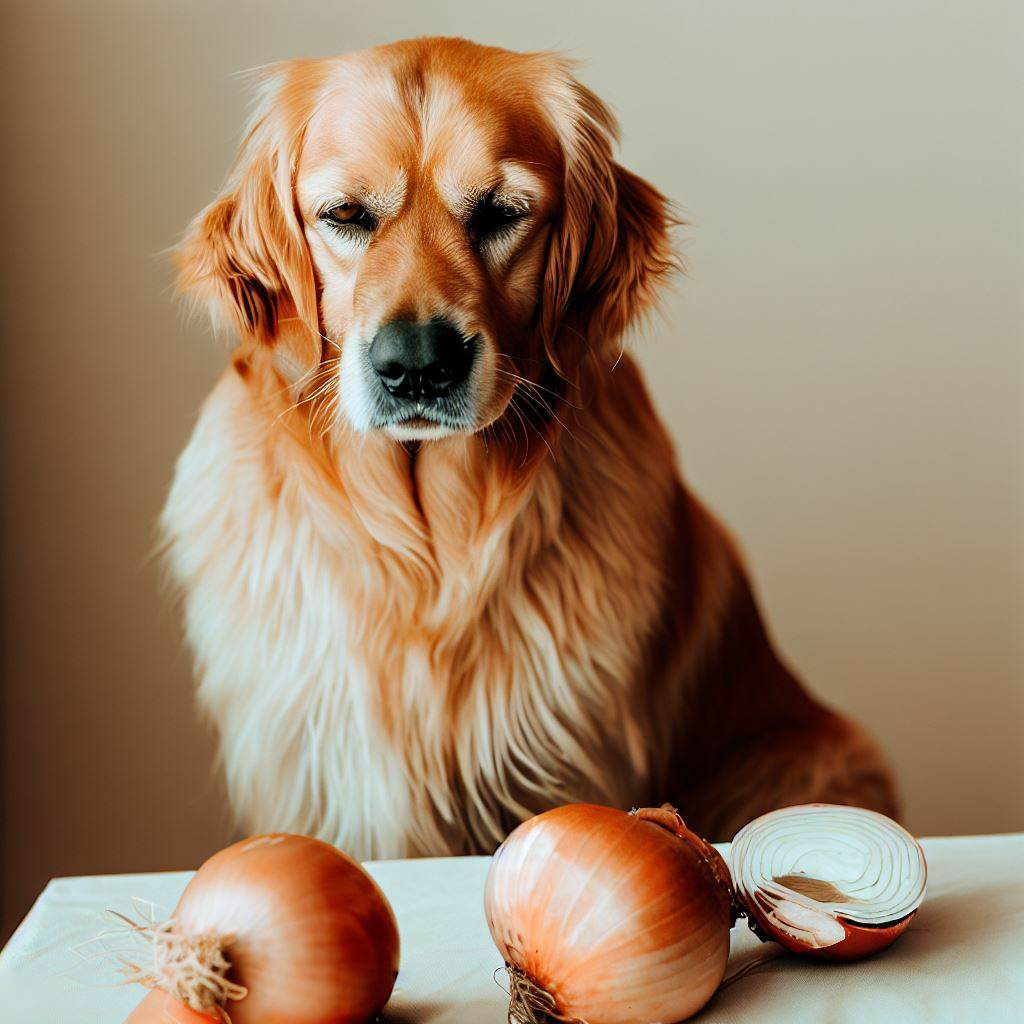 Onion store golden retriever